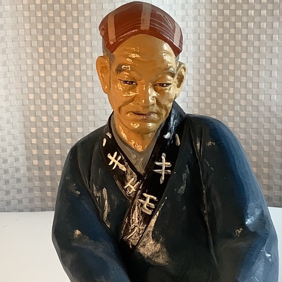 Hakata Urasaki Doll Japanese Sandal Shoe Maker Clay Figurine Hand Painted VTG - Picture 5 of 8